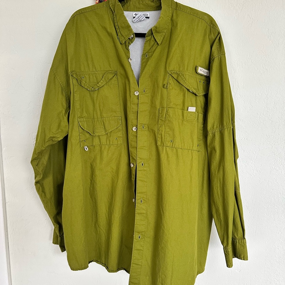 Olive Green Button-Up Shirt